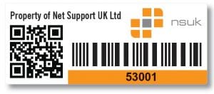 asset label with QR code